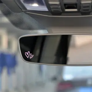 Mini Heart Pattern Car Rearview Mirror Vinyl Sticker, Tt032, Decorative Decal for Cars, Easy to Apply, Durable Material