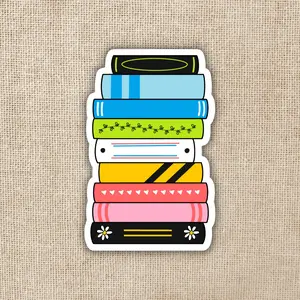 Queer Pride Flag Book Stack Sticker