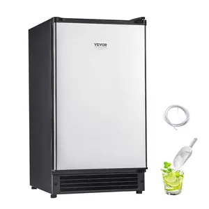 【fathersdaygift】VEVOR Undercounter Built-in Ice Maker, 25 Lbs/Day Under Counter Ice Maker Machine with Reversible Door Stainless Steel, Freestanding Ice Maker for Commercial Home Kitchen, No Drain Required