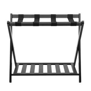 220lbs Load Luggage Rack for Guest Room Hotel Bedroom,High-Grade Bamboo,Wood Folding Storage Rack Simple Double Layer Shelf