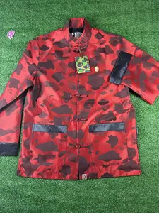 Bape Red Color Camo Padded Chinese Jacket Size XL