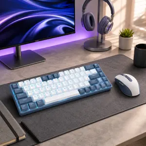 Wireless Keyboard and Mouse Combo Ergonomic Light Click for Laptop Desktop