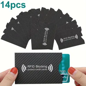 14-Pack Rfid Credit Card Sleeves, Copper Paper Aluminum Foil Anti-Magnetic Horizontal Security Card Protectors, Rfid Shielding Card Cases
