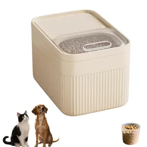 Large Capacity Sealed Pet Food Storage Container with Viewing Window, Moisture-Proof Design & Safety Lock, Ideal for Dogs Cats and Small Pets, Perfect for Home Travel or Business Use, Feeding