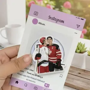 Hollander & Rosanov Inspired Hockey Couple Phone Grip – Cute Romance Folding Stand, Team Pride Gift, Phone Holder