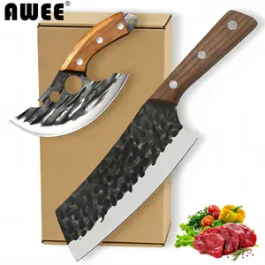 AWEE Kitchen Knife 11.61-inch Ultra Sharp Cleaver for Cutting Meat and Vegetables, Bone Chopping Knife, Professional Kitchen Chef Knife, Hand-forged High Carbon Steel Chef Knife, Best Gift for Loved Ones/Chefs, Essential Tool
