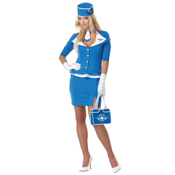 Womens Sexy Retro Stewardess Costume