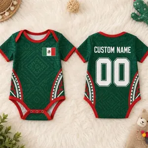 Mexico Baby Bodysuit, Personalized Soccer Onesie, Custom Name Number Jersey, Mexico Football Baby Outfit Gift 7SN 67F