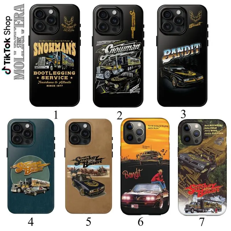 Vintage Smokey and the Bandit Snowman's Bootlegging Christmas Polycarbonate Cellphone Case - Durable, Thin, Lightweight, Fade-Resistant Casing, Protective Mobile Accessory for iPhone 11-17 Pro Max/Plus & Samsung Galaxy S23-25 (Great Gift Choice)