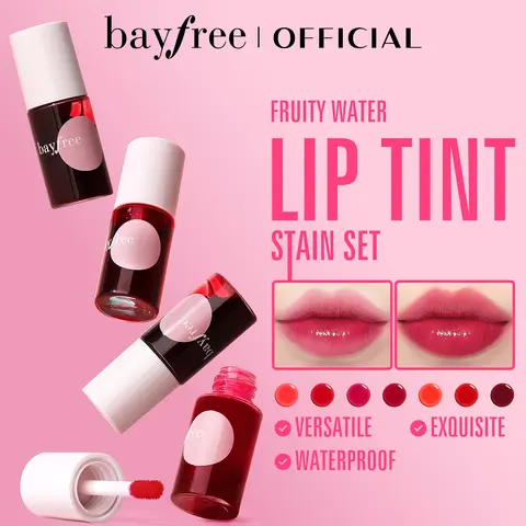 bayfree Adults' 4-Shade Korean Velvet Lip Stain Mini Makeup Products Set, Compact Hydrating Moisturizer, Smooth Aqua Tint, Matte & Glossy Finishes, 12hr Transfer-Proof, Berry-Suitable, Lightweight Travel-Size for Everyday Glam Gradient Lips
