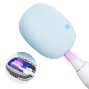 Portable Electric Toothbrush Sterilizer, Rechargeable Travel Smart Toothbrush Sterilizer, Toothbrush Cleaning Sterilizer for All Electric & Manual Toothbrushes, UV Toothbrush Holder
