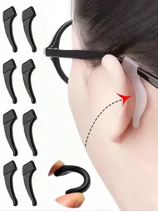 Transparent & Black Glasses Ear Hook, Anti-slip Glasses Ear Hook, Fashion Eyewear Accessories for Men & Women, Glasses Grips, Eye Glasses Ear Grippers