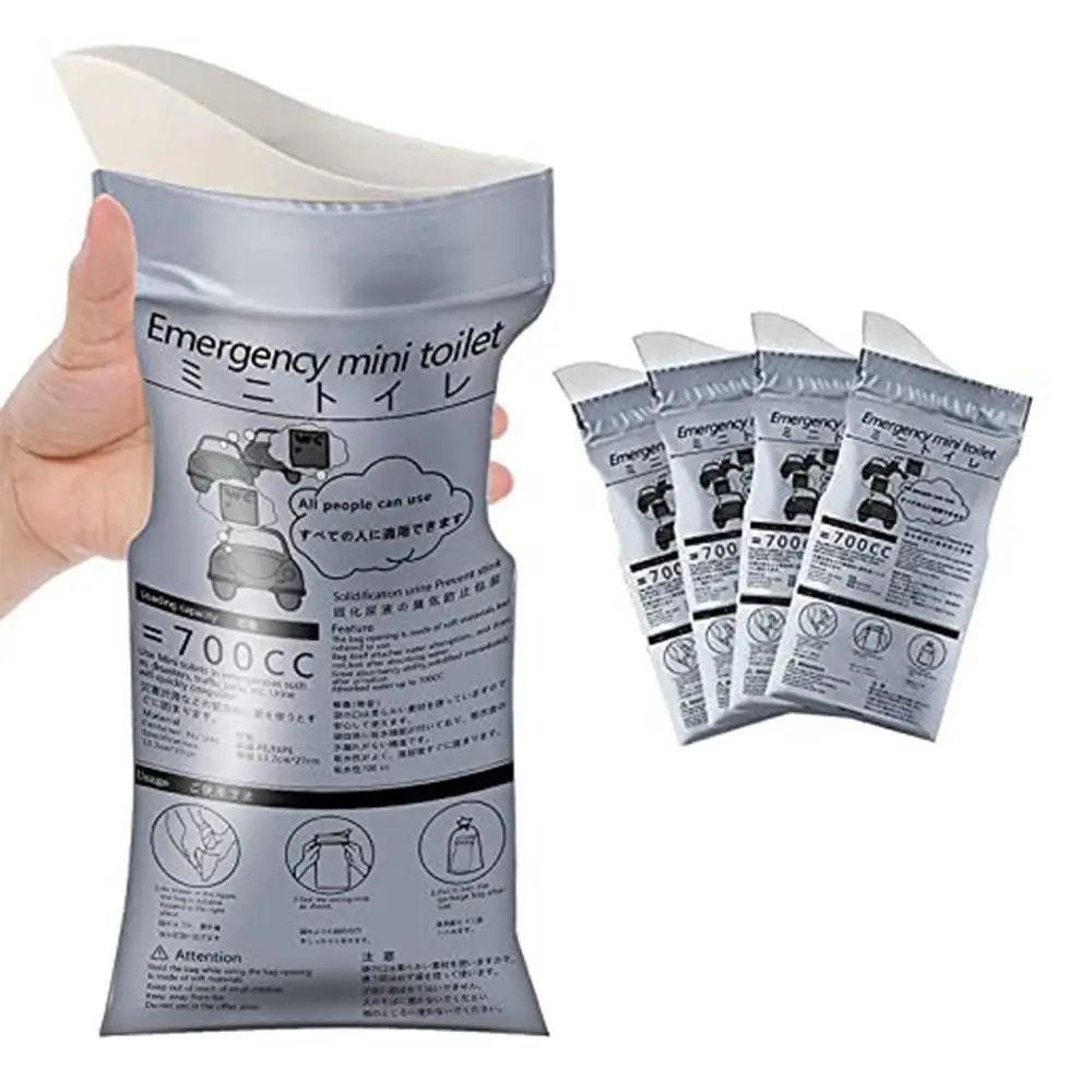 Moodooy Disposable Emergency Urinal Bags, Portable Camping Supplies and Travel Pee Bags, Portable Travel Toilet, Traffic Jam Urine Bags and Vomit Bags for Men, Women and Kids