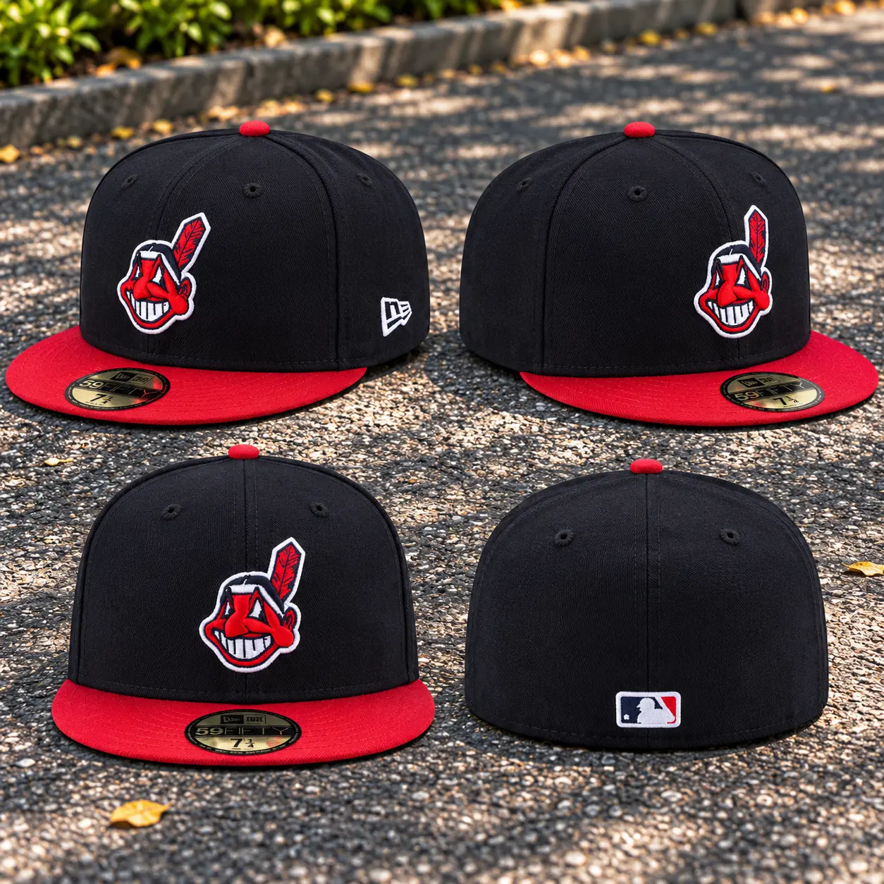 Cleveland Indians New Era Red - Navy Home Collection On Field 59FIFTY Fitted Hat Premium NBA Streetwear.