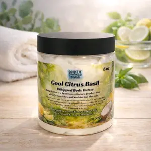 Cool Citrus Basil scented whipped Body Butter handmade nourishing moisturizer