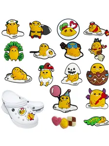 16pcs Cartoon Gudetama Series Shoe Accessories Set, Footwear Cute DIY Shoe Decorations, Unique Gift Idea, Personalized Fashion Accessory