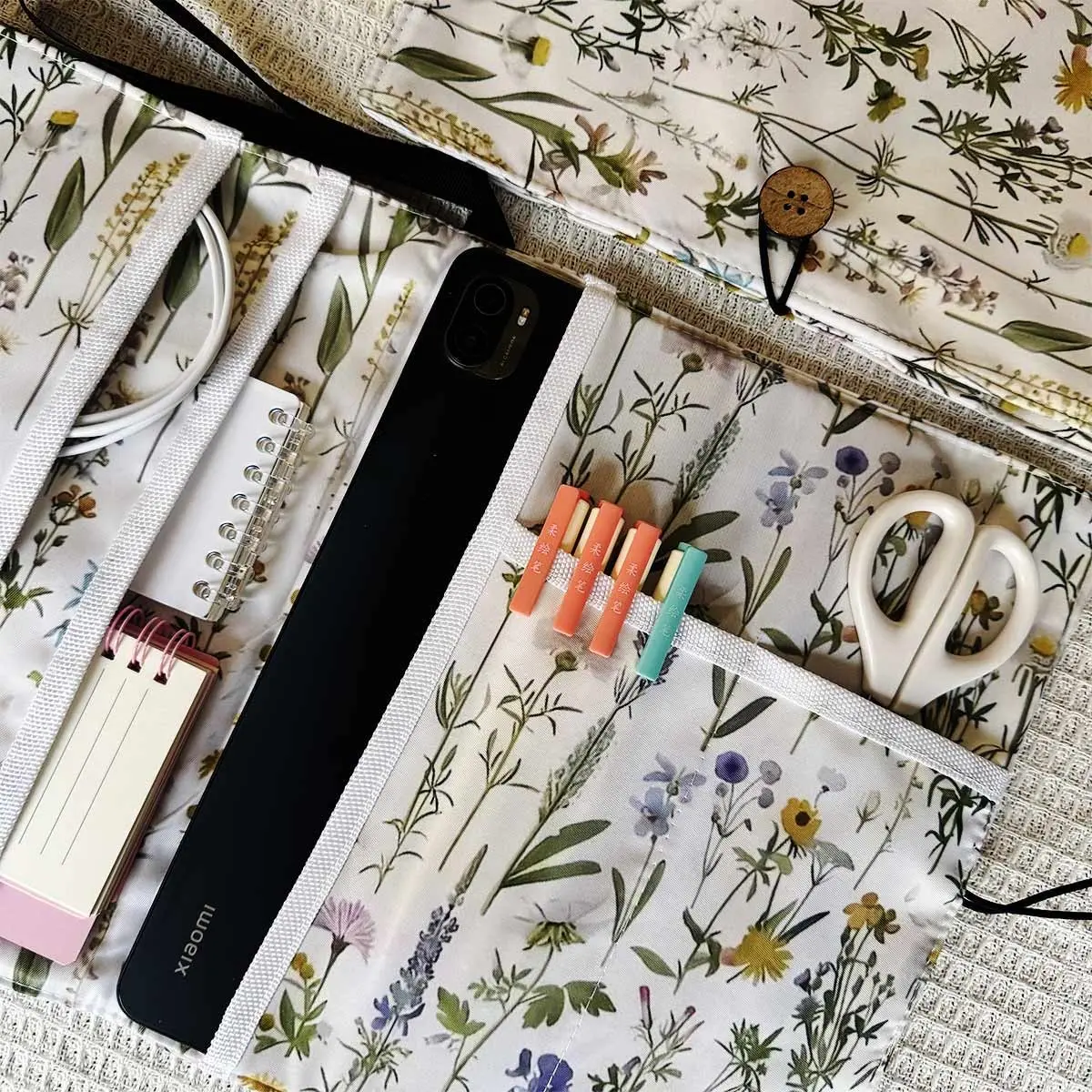 Wildflower Book Sleeve Aesthetic Book Cover for Book Lovers, Book Accessories, Gift Bag, Travel Storage Organizer, Medical Document Holder, A4/a5 File Folder