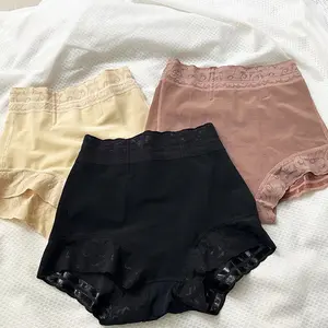 Plus Size Tummy Control Butt-Lifting Pants with Lace Trim, Body-Shaping Waist Pants, Tight Pants for Women