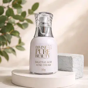 Divine Pure Beauty Salicylic Acid Anti-Acne Cream (30g) - Acne Treatment, Hyaluronic Acid Infused, Daily Moisturizer for Dry & All Skin Types, Formulated for Glowing Skin