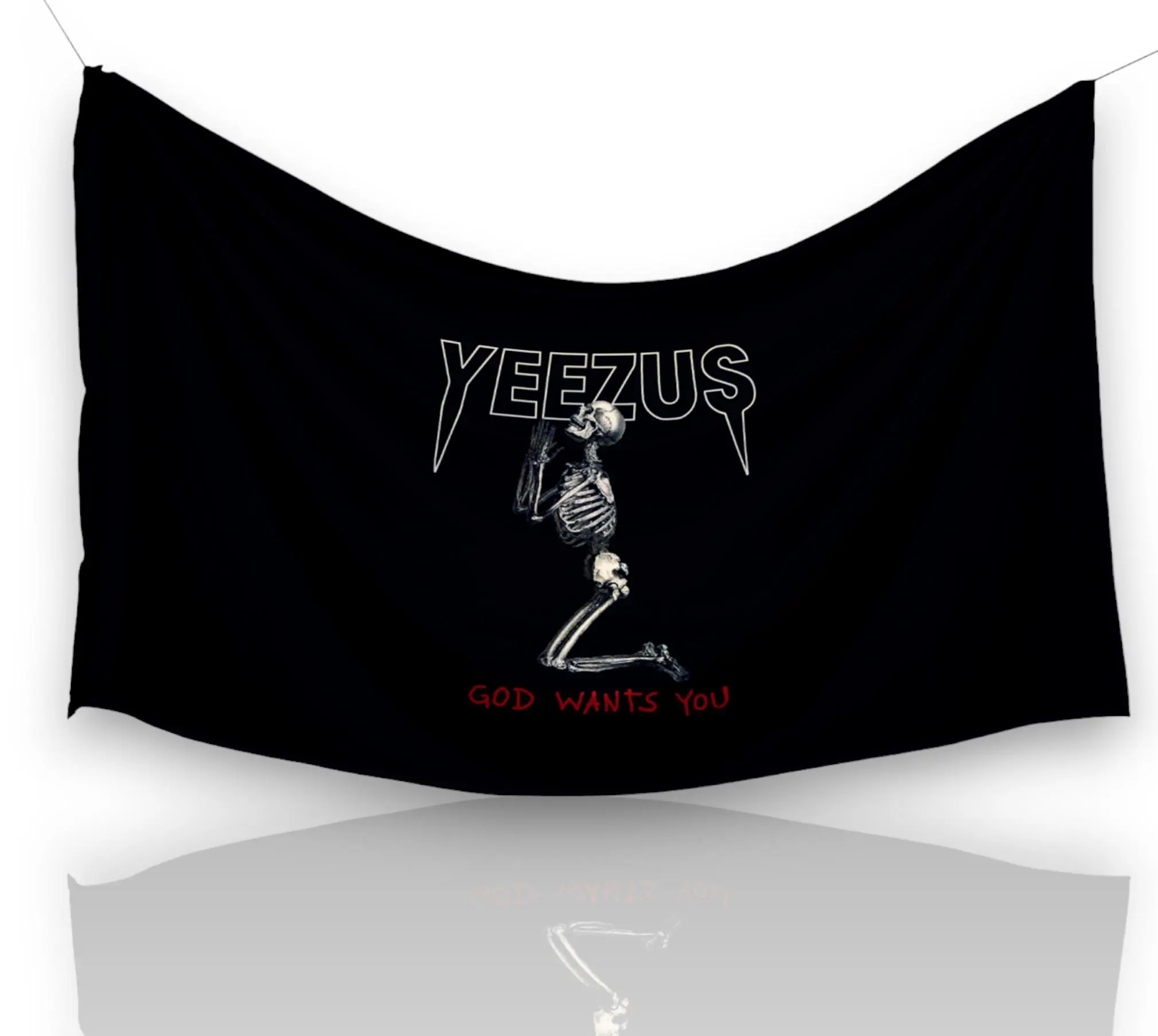 KW Yeezus God Custom Dorm Room Wall Flag 3x5 Feet Durable Weather Resistant Fabric Indoor Outdoor Use Personalized Christmas Gift