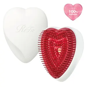 ReFa Heart Brush Matte White Heart Shaped Hair Brush - Official Product No Tangle Daily Haircare Detangler Heatless Hair Brush for All Hair Types