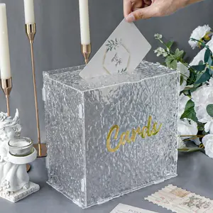 Acrylic Wedding Card Box for Reception Money Card Box for Party Graduation Birthday Baby Shower Decorations with Elegant Design