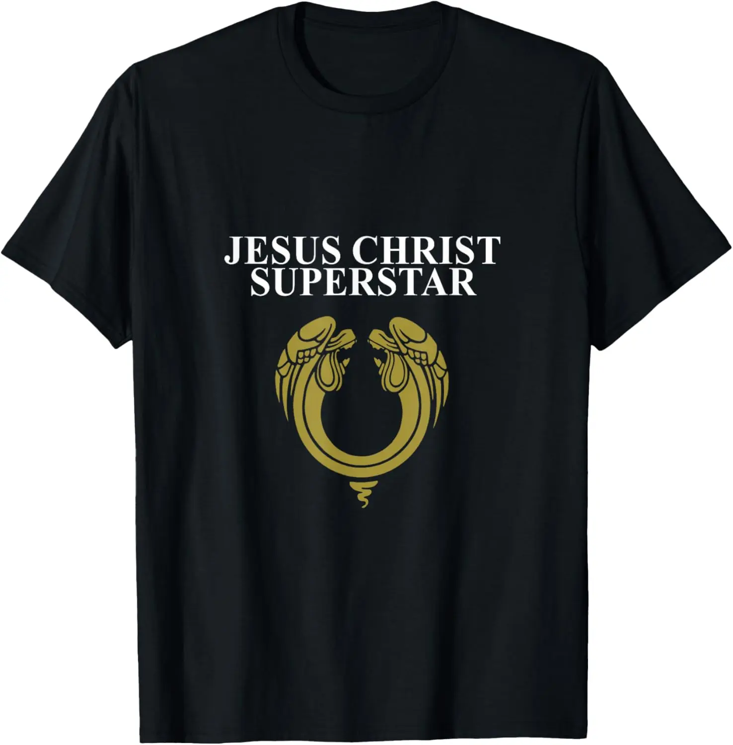 Andrew Lloyd Webber 'Jesus Christ Superstar' 1970 Classic Logo Black T-Shirt Pure Cotton Graphic Tees Menswear Top: Gifts for Men & Women