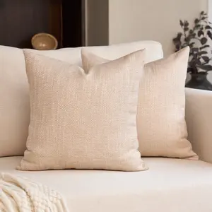 2 pieces of pillowless pillow covers with luxurious bohemian style decoration, soft textured coarse linen pillows, suitable for leisure places such as sofas, living rooms, bedrooms, offices, cafes, etc., available all year round, can be used as gifts