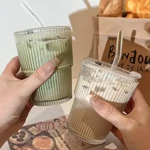 Insulated Glass Cup with Straw and Lid, Leak-Proof Travel Mug for Coffee & Drinks, Available in Single or Dual Pack