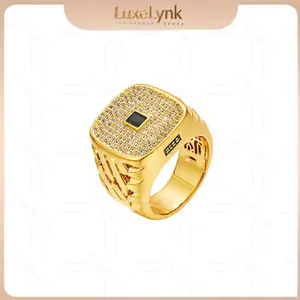 Cuban oval 14K gold-plated ring, fashionable and elegant hip-hop style gold-plated luxury version of men's and women's ring,  Miami fashion party style, the best gift for men and women