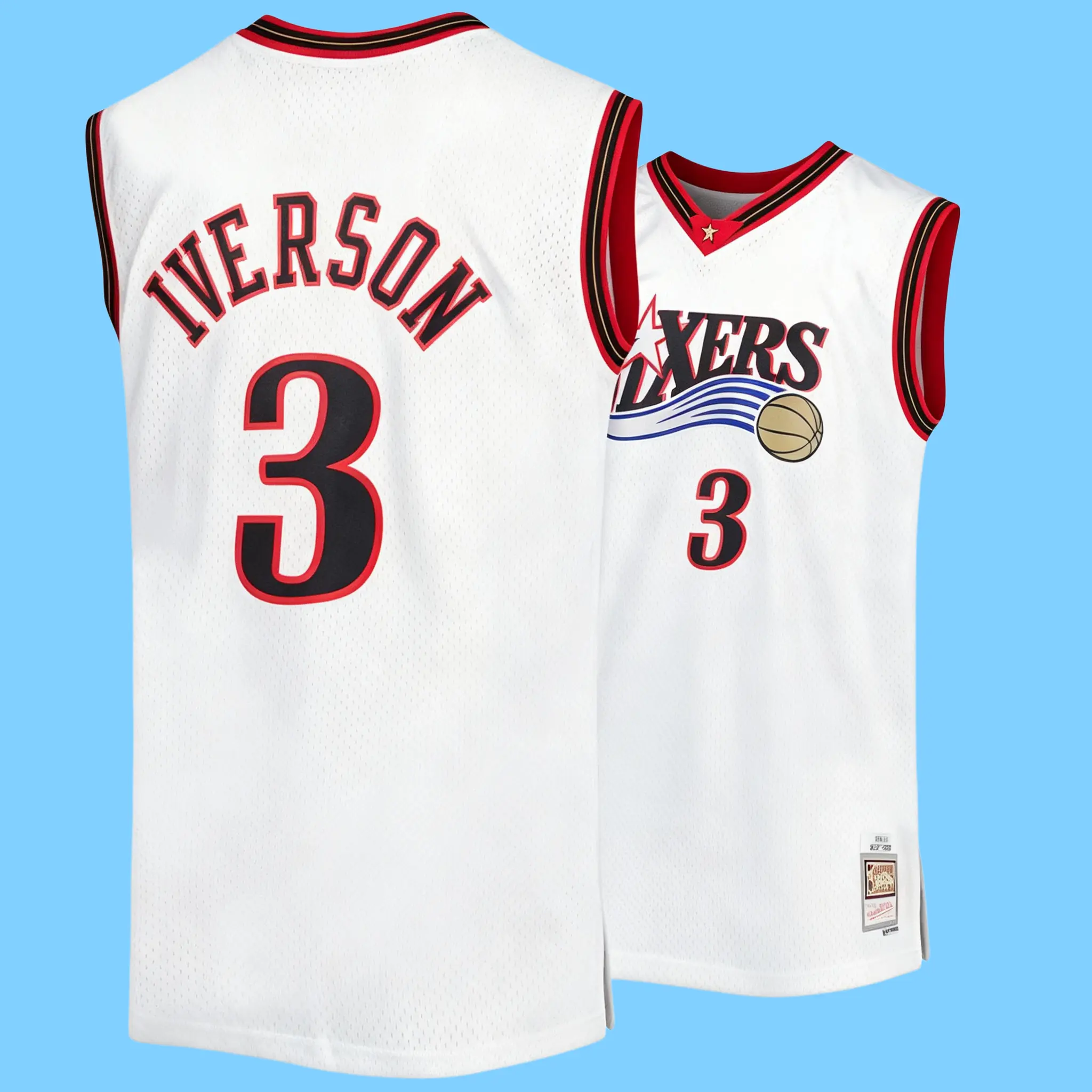 Allen Iverson Classic-Design stitched Basketball Jerseys Retro Men's Sleeveless White shirt