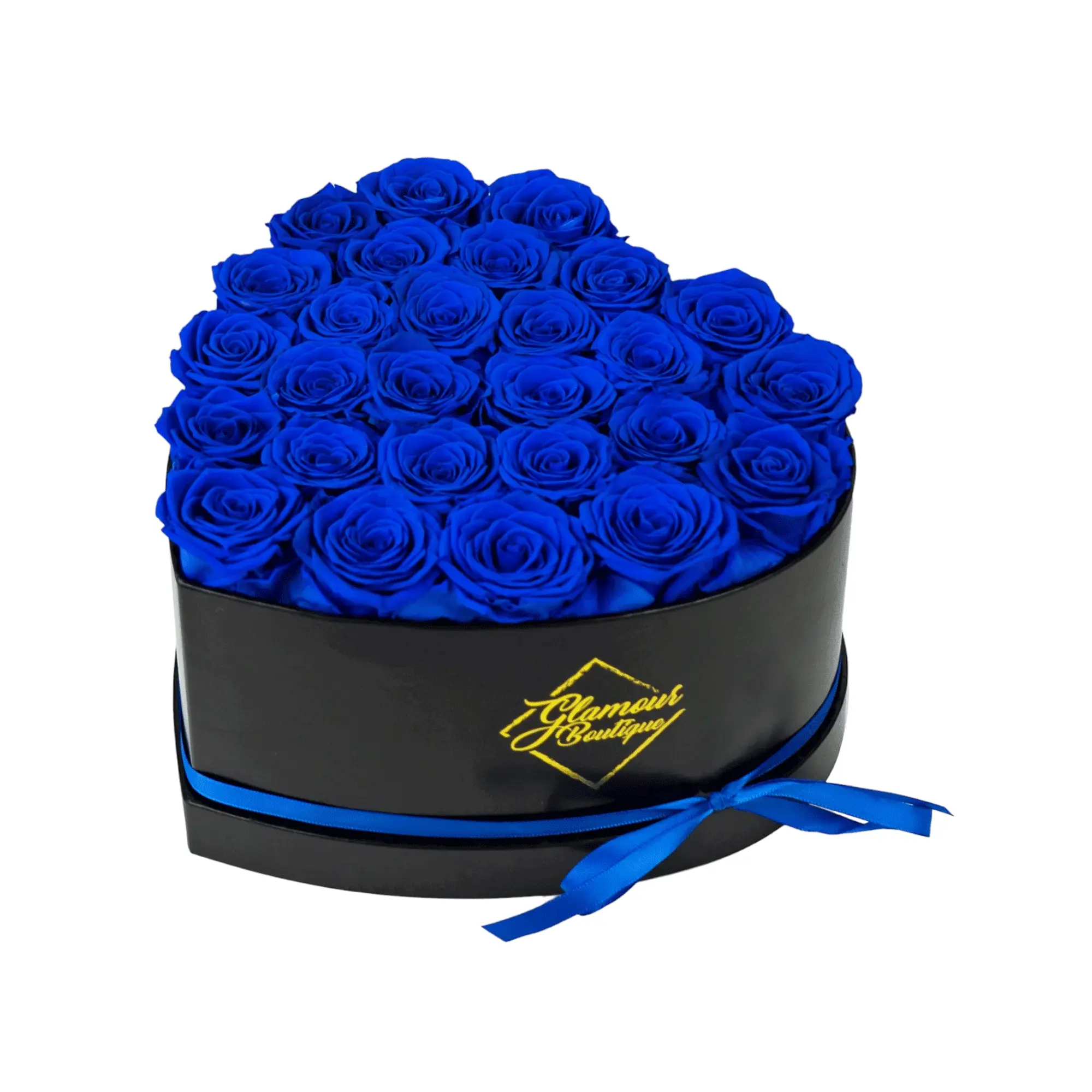GLAMOUR BOUTIQUE Immortal Love Black Heart Decorative Box - 27 Blue Roses, Blue Rose Bouquet, Romantic Gifts for Her, Birthday Love Gift GLAMOUR BOUTIQUE Immortal Love Black Heart Decorative Box - 27 Blue Roses, Blue Rose Bouquet, Romantic Gifts for Her, Birthday Love Gift