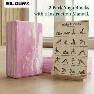 2-Pack Yoga Blocks, High-Density Yoga Brick Foam Blocks Non-Slip EVA Foam Block Yoga Props Accessories Yoga Equipment for Yoga Pilates Stretching and Meditation