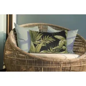 Lush Decor MARINA Indoor/Outdoor Power Loomed Synthetic Blend Machine Washable Pillow - Traditional Botanical Leaf Colorful  (Jungle Leaves)