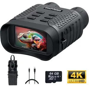 Night Vision Goggles, 4K Night Vision Binoculars for Adults, Upgraded 3.1" Large Screen & 4400mAh Rechargeable Battery, View in 100% Darkness with 7-Level Adjustment for Hunting, 64GB Card