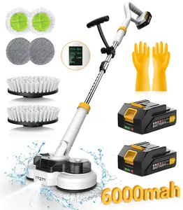 Qimedo Battery Electric Mop M1, 800RPM Cordless Electric Power  & Mops for Floor Cleaning, Best Automatic Spin Mops with Smart Display, Rotating Mop with LED Light & Water Spray