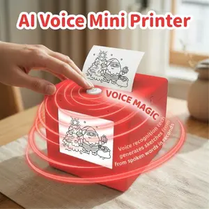 Smart AI Voice Mini Printer Sticker box Drawing robot Wireless Portable Smart Gadget  Kids Imagination Learning Toy DIY Craft & Home Office Essential Stickerbox   generation directly printto generate Painting Voiceto image Dialogue Children's Thermal