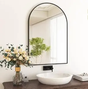 Arched Mirror, Arch Wall Mirrors, Modern Gold Vanity Mirrors, Mirror with an Elegant Arch Metal Frame for Your Bathroom, Bedroom, or Living Room