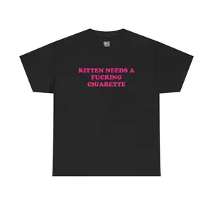 Kitten Needs A Cig Shirt - Unisex Cotton Tee, Funny Shirt, Cat Shirt