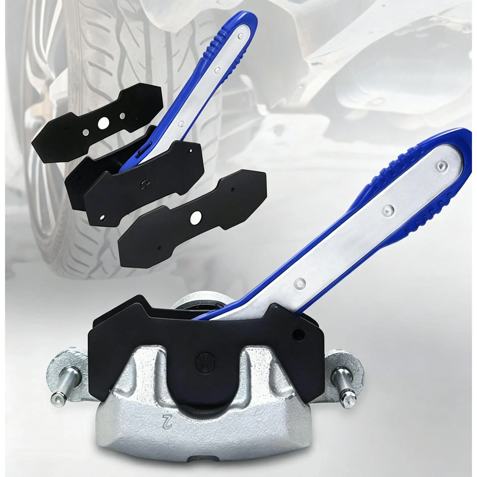 Professional Brake Caliper Piston Spreader, Heavy Steel Ratcheting Design, Easy Installation & Removal, Ideal Auto Repair Tool for Truck, Commercial Vehicle Brake Pad Maintenance Projects