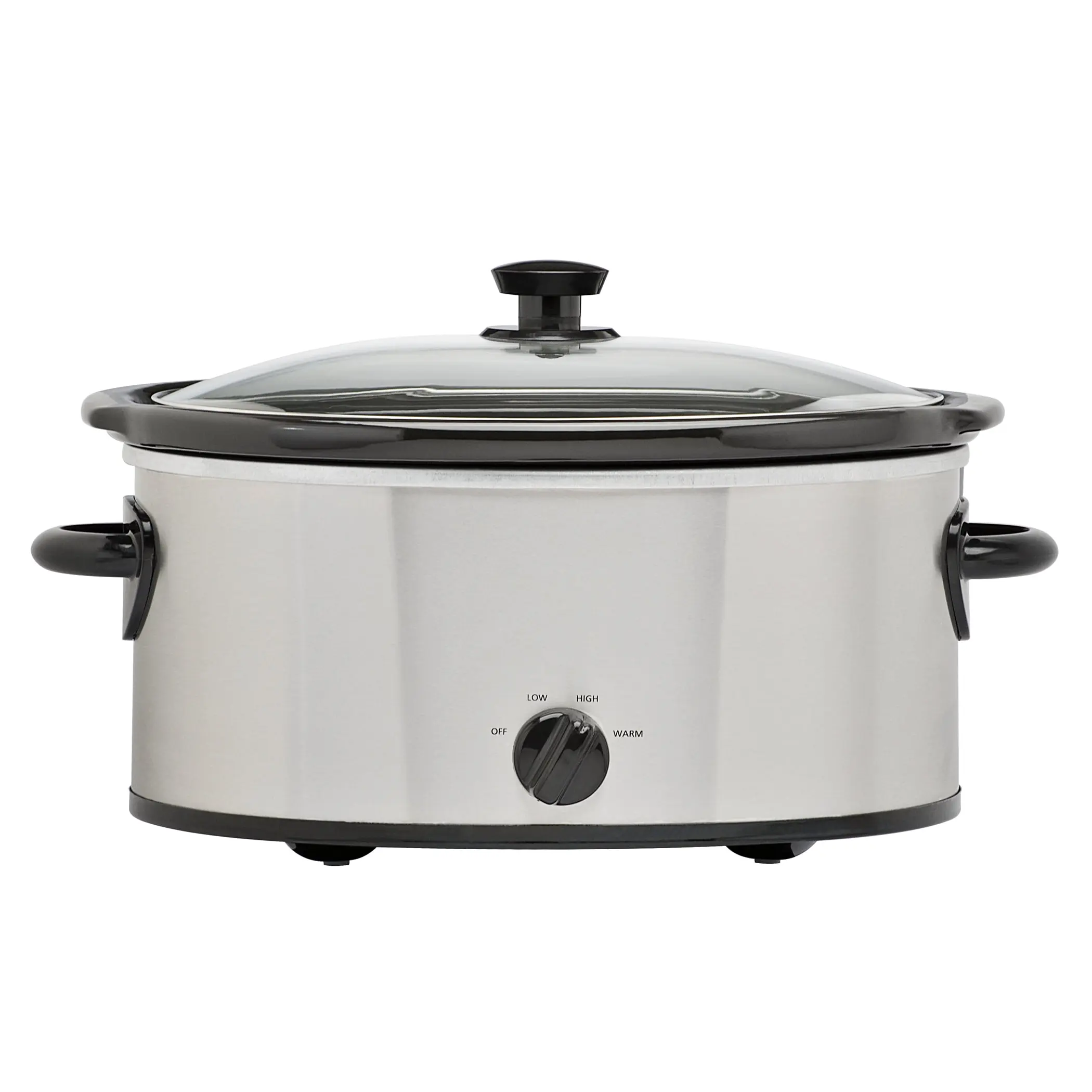 Mainstays 6 Quart Oval Slow Cooker, with Stainless Steel Finish and Glass Lid