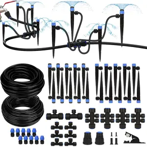 230ft Quick-Connect Drip Irrigation System, Automatic Garden Watering System with 1/2" & 1/4" Fast-Lock Tubing - Adjustable Nozzles & Sprinklers for Garden,Greenhouse, Lawn,Potted