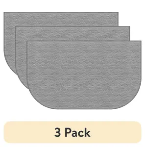 (3 pack) Mainstays Comfort Mate D Kitchen Mat, Gray, 1.5' x 2.5'