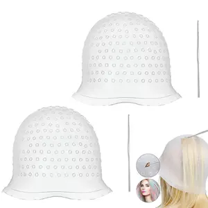 1 Pcs Hair Coloring Highlighting Cap Reusable Durable Silicone Highlight Cap Pull Through Caps for Hair Coloring Frosting Cap with Hook Hair Dye Cap with Holes Hair Salon Tools Hairdressing Highlighting Kit, 1 Pickle Hat + 1 Hook