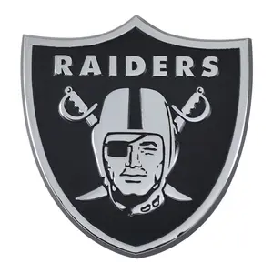 Fanmats 4298905598 Las Vegas Raiders Premium Metal Chrome Auto Emblem