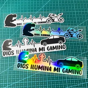 God Lights My Way Sticker, Holy Faith Car Sticker, Windshield Sticker, Car Decoration, Waterproof Outdoor DIY Christ Cross Decorative Decals for Car Body Motorcycle Computer Case