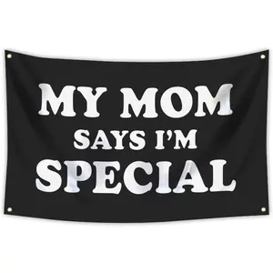 3X5 Feet My Mom Says I'M a Family Fraternity Man Cave Special Flag for Room And Living Room Decoration, Easy to Fold And Store
