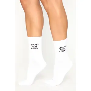I Don't Give A Fuck Socks - White/Black