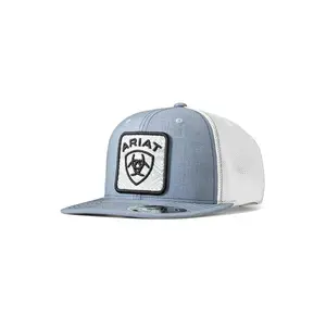 Ariat Hats Unisex Embroidered Aztec Patch Logo Denim Mesh Back Snapback Cap - A300086420