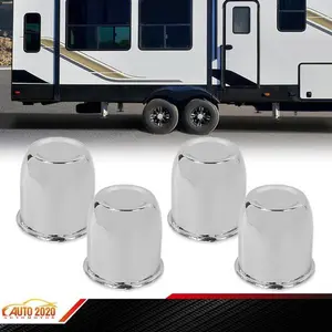 4 Steel Chrome Push Through Center Caps For 3.18 Rims Center Bore Trailer Rim